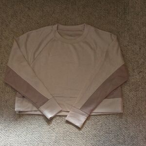 Layer 8 Women's Cream and Tan Crewneck Top